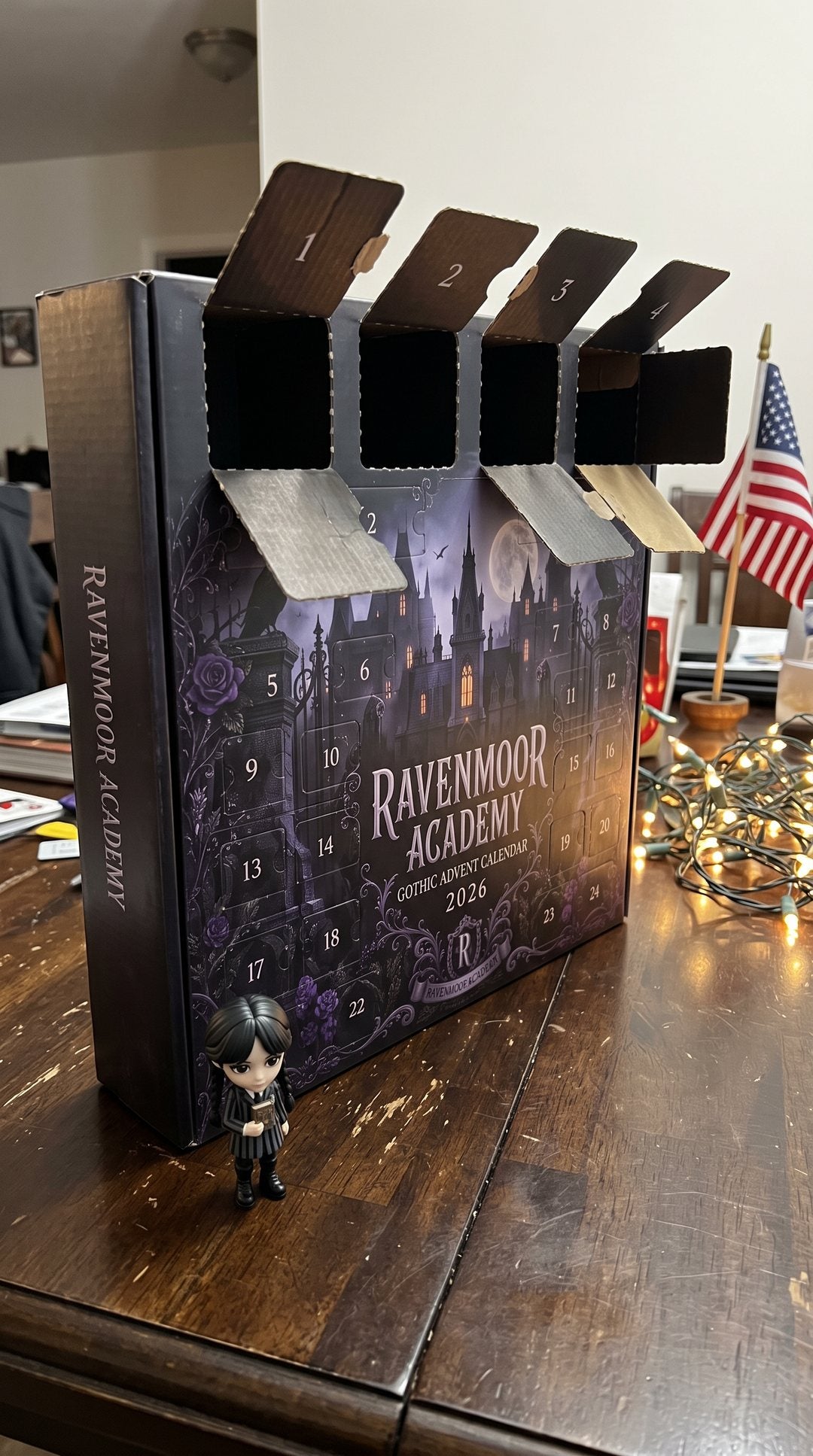 Advent calendar with the first doors opened